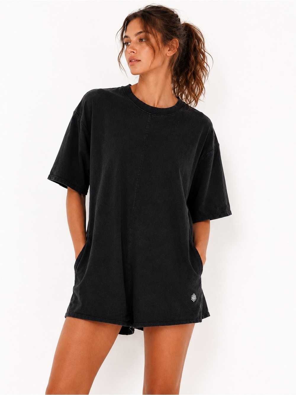 FP Movement Hot Shot Tee Romper Black Small NWT